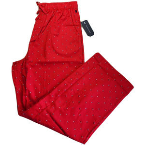 Tommy Hilfiger Men’s Pajama Lounge Sleep Pants Large Red Allover Logo MSRP$42